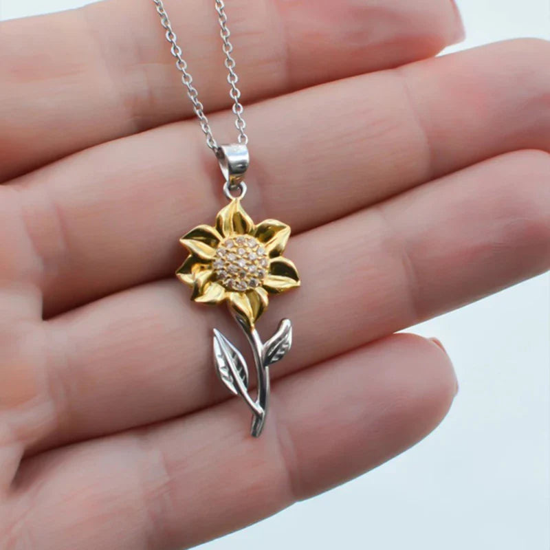 Golden Sunflower Necklace-State of Style