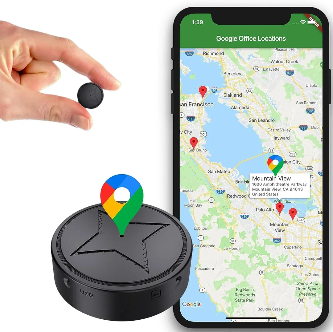 GPS Tracker Magnetic Compact – Real-time tracking for vehicles, pets & valuables – USB rechargeable-State of Style