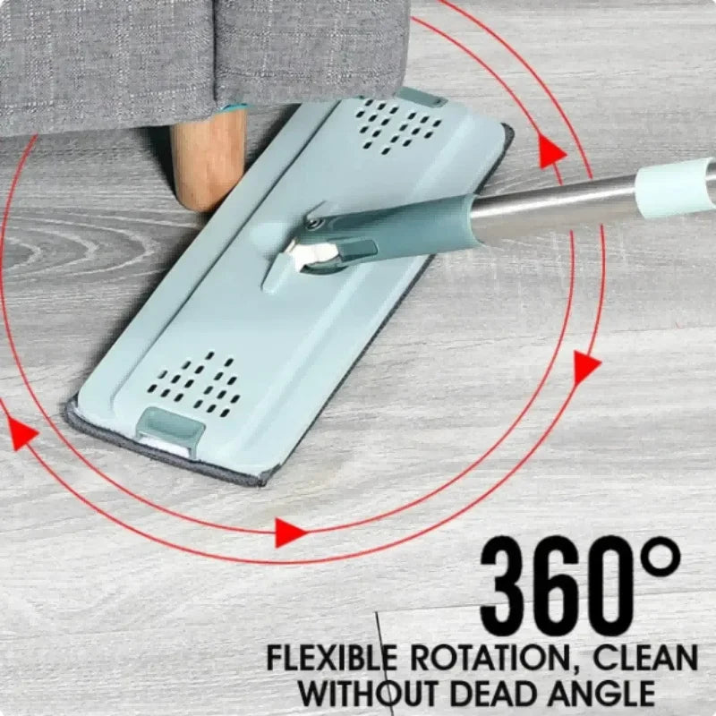 Hands-Free Flat Mop with Bucket - FlexiMop-3 Pads-State of Style