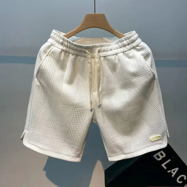 Herringbone men's shorts with Ice-Silk technology – Milo-White-S-State of Style