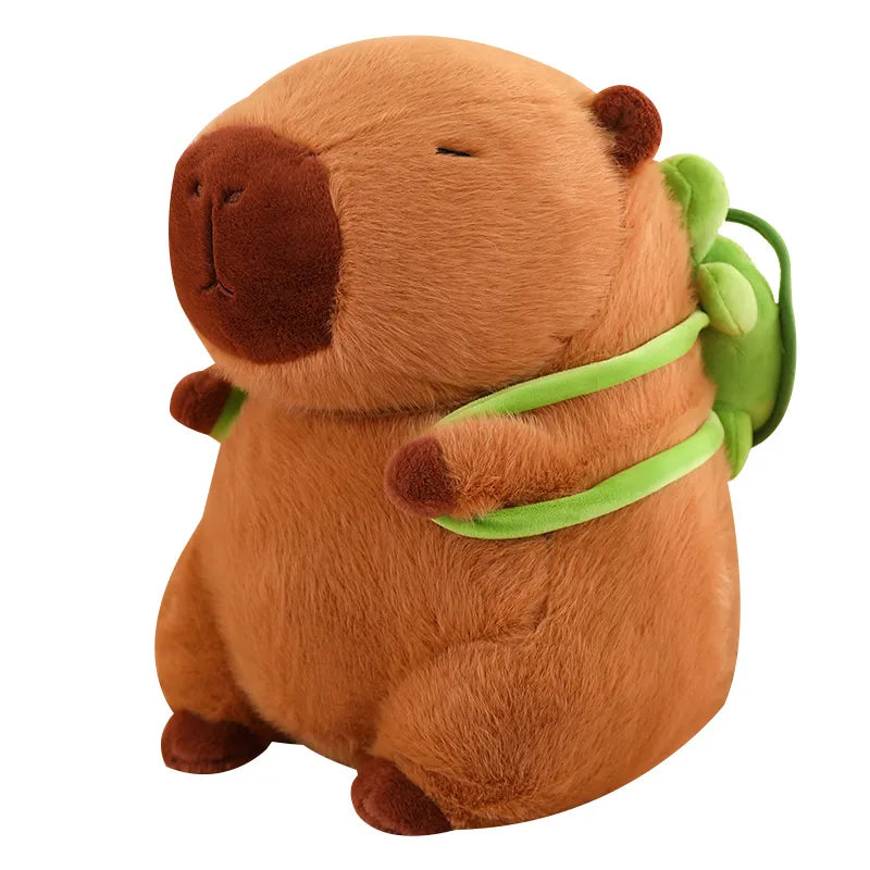 Huggable Capybara with Turtle Backpack - TurtleBuddy-Brown-23 cm (0.2kg)-State of Style