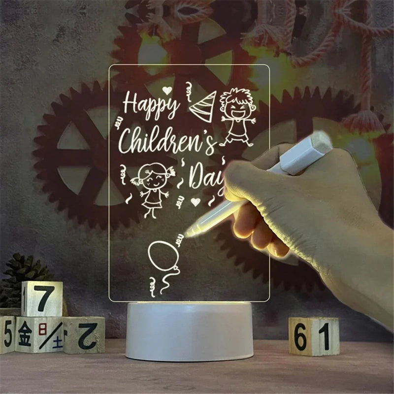 Illuminated Magic Notepad - GlowPad-Warm Light (Light Without a Switch) +Wipe+Open-State of Style
