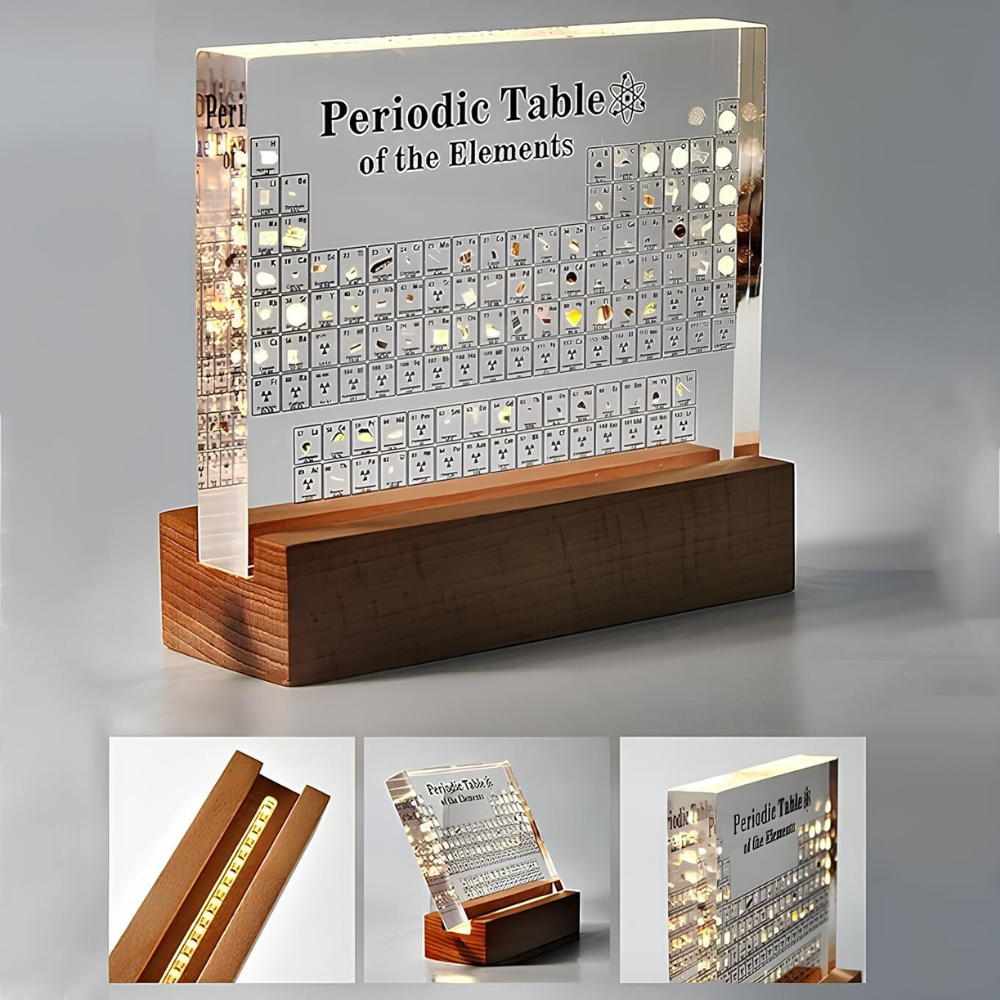 Illuminated Periodic Table with Real Elements - Elementa-State of Style