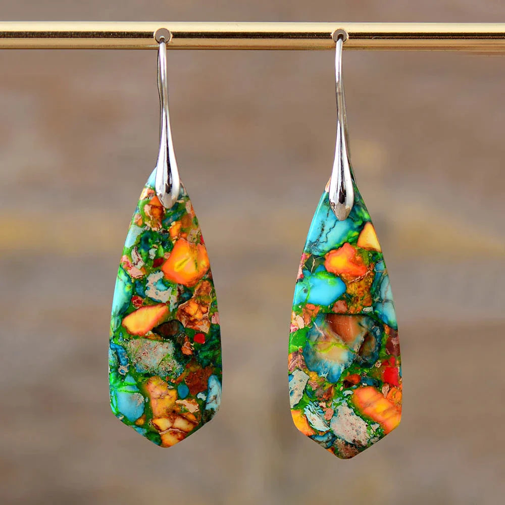 Imperial Jasper Earrings | Unique Gemstone Jewellery-State of Style