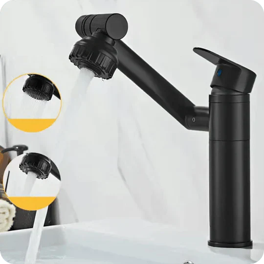 Innovative Bathroom Tap - TwistFlow-Black-State of Style