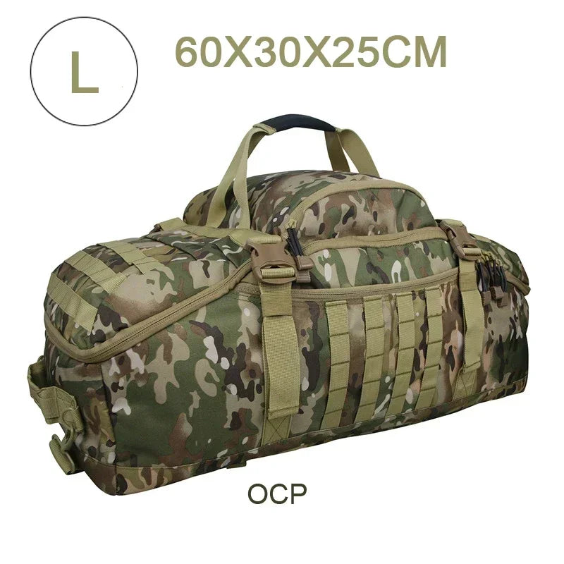 Large Tactical Duffel Bag and Backpack - TrailTrek Duffle-M-Black-State of Style