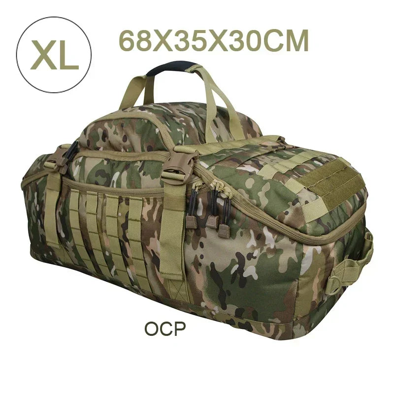 Large Tactical Duffel Bag and Backpack - TrailTrek Duffle-M-Black-State of Style
