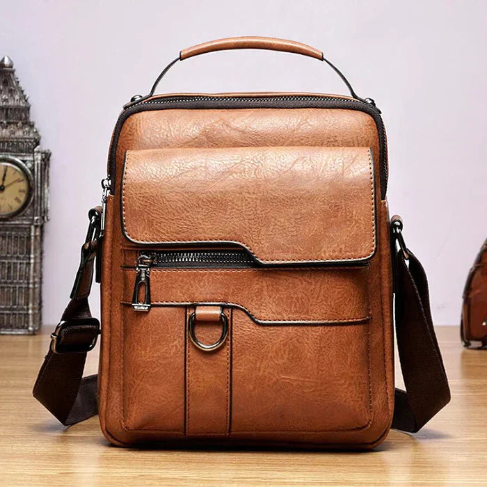 Leather Shoulder Bag - EleganceLuxe-Light Brown-State of Style