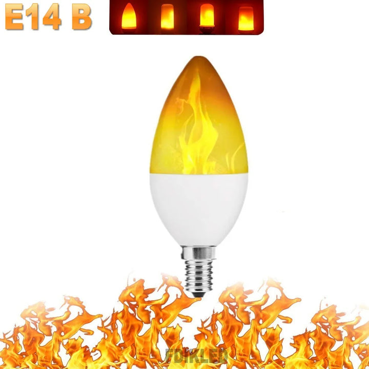 LED FLAME LIGHT PARTY LAMP - 4 MODES SIMULATING FIRE-E14 3Modes A-State of Style