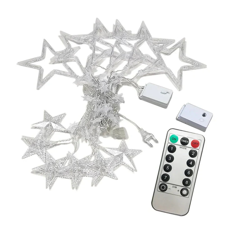 LED Star Garland - StarryGlow-Button Control-Warm/White-State of Style