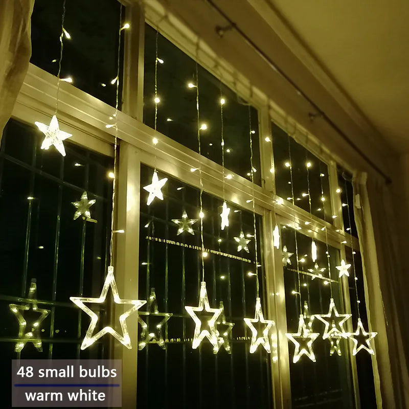 LED Star Garland - StarryGlow-Button Control-Warm/White-State of Style