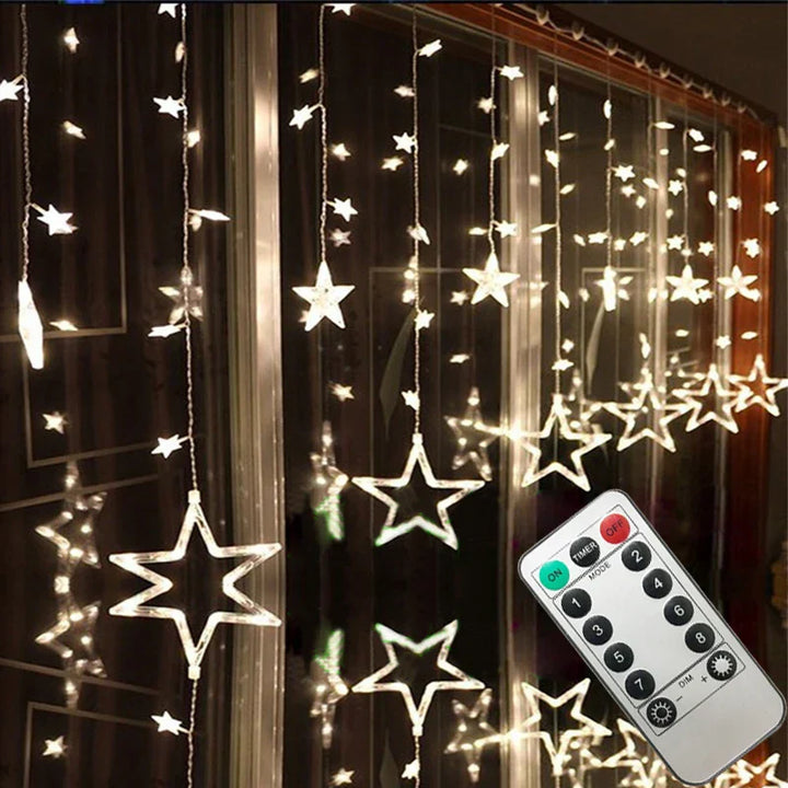 LED Star Garland - StarryGlow-Button Control-Warm/White-State of Style