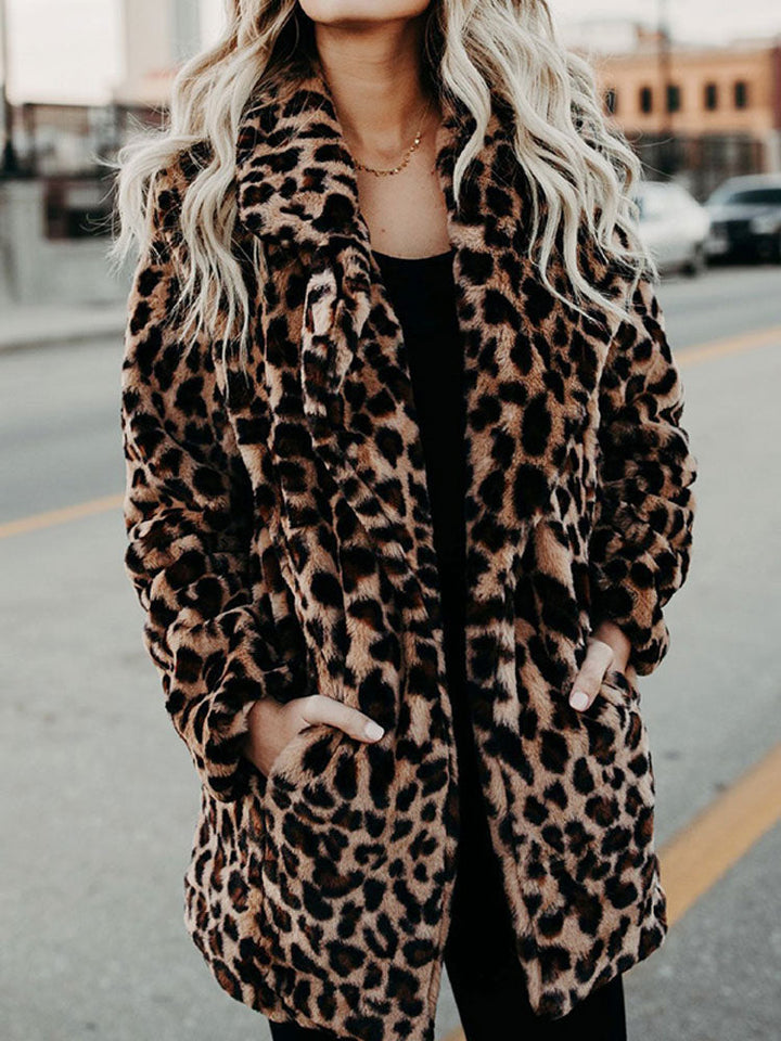 Leopard Print Women's Winter Coat - Sofia-Leopard-S-State of Style