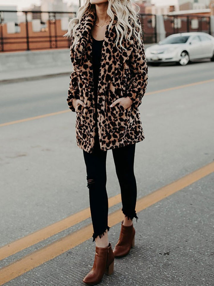 Leopard Print Women's Winter Coat - Sofia-Leopard-S-State of Style
