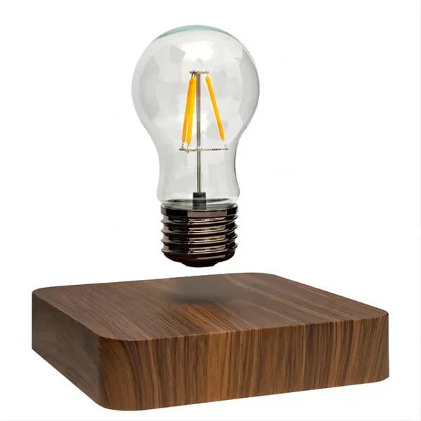 Levitating Light Bulb with Walnut Wood Base - LevitaLux-Circle-State of Style