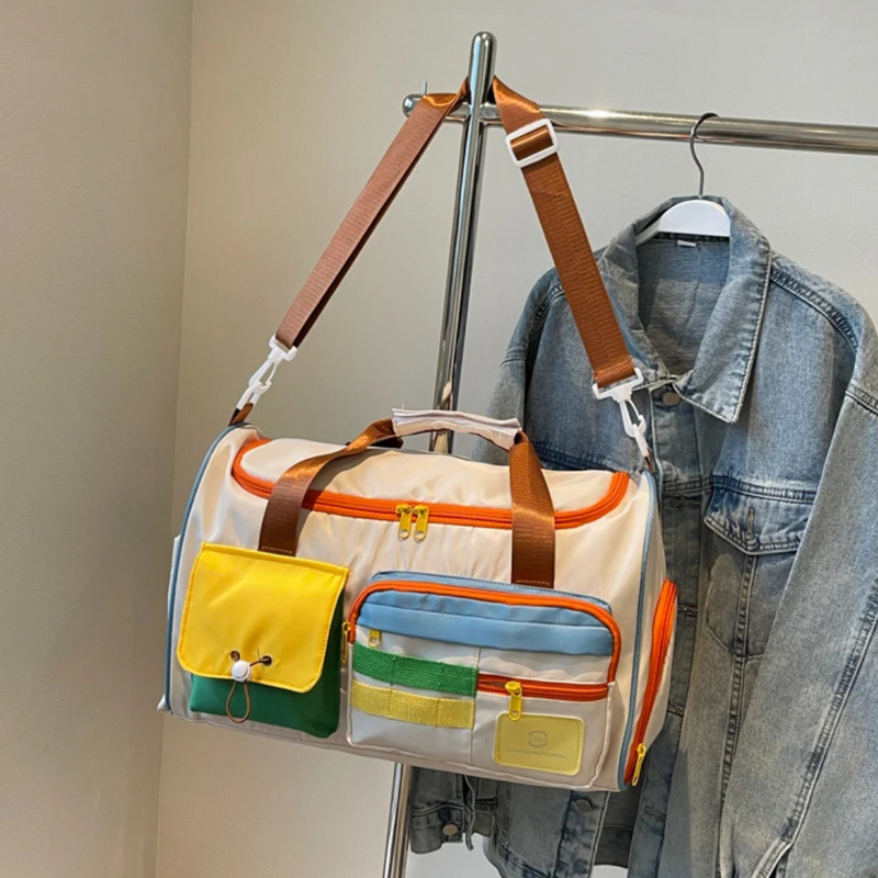 Lightweight Duffle Bag with Colour Blocks - FlexaBag-State of Style