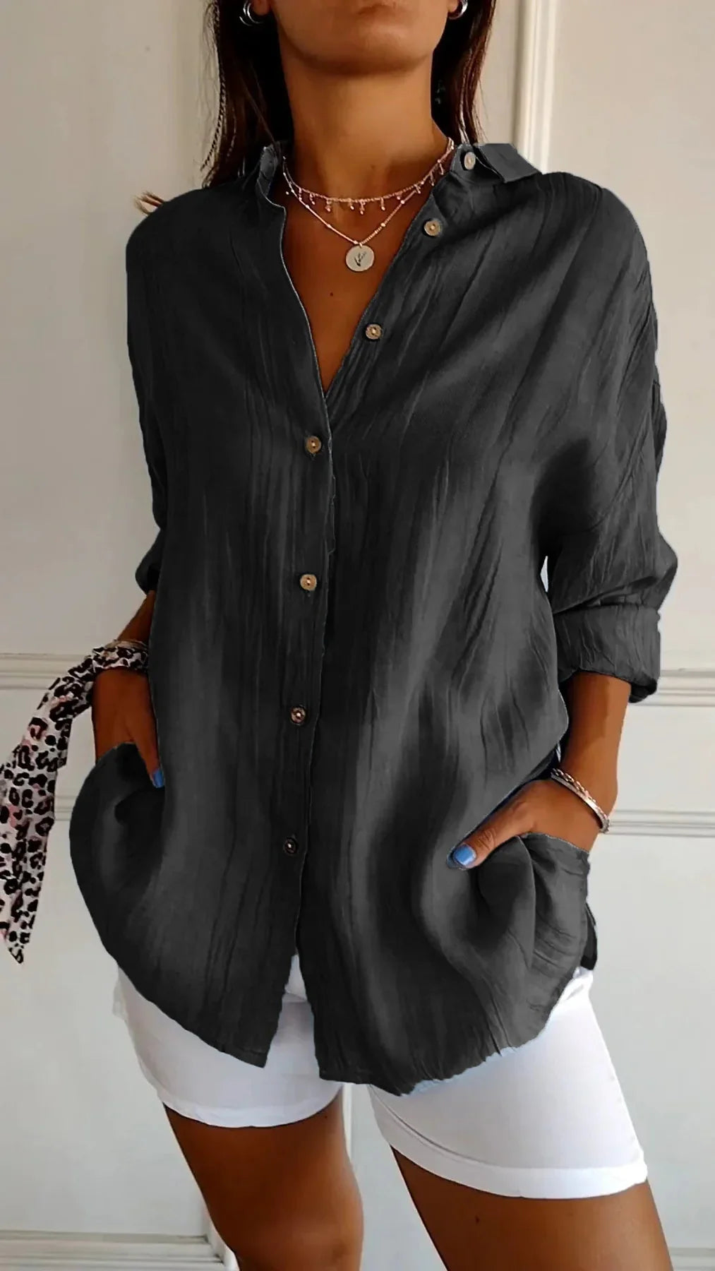 Lightweight Ladies Blouse - Elodie-Black-S-State of Style
