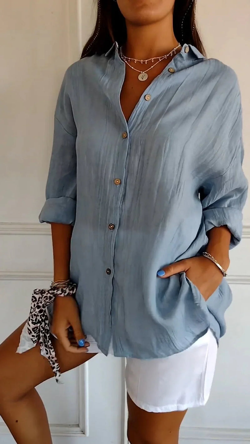 Lightweight Ladies Blouse - Elodie-Blue-S-State of Style