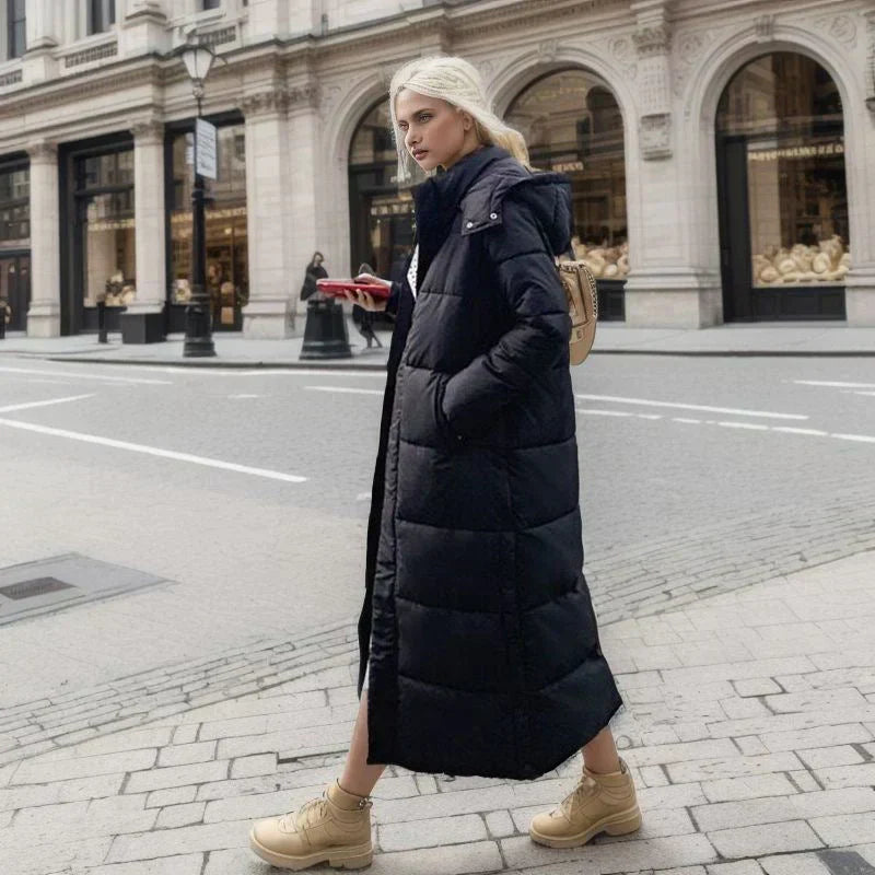 Long Women's Winter Coat - Isabella-Black-S-State of Style