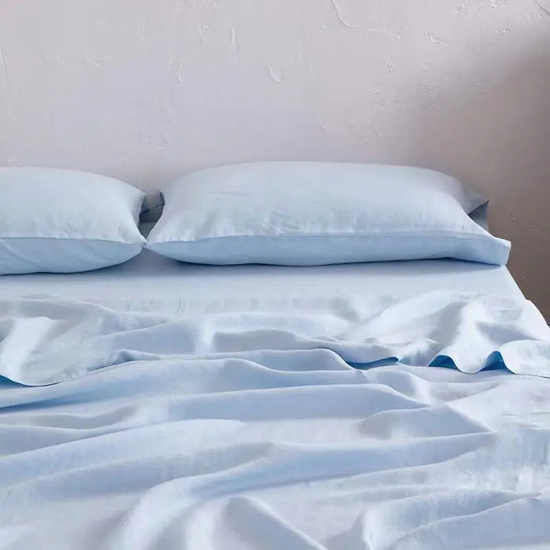 Luxe Linen Bedding - BreezyLuxe-150x230cm-Sky Blue-State of Style