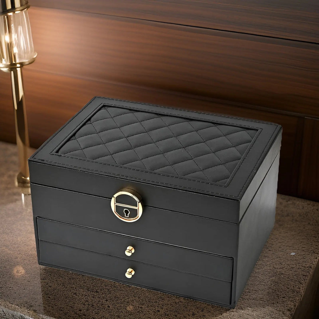 Luxe Multi-Layer Jewellery Box - EleganceBox-Black-State of Style