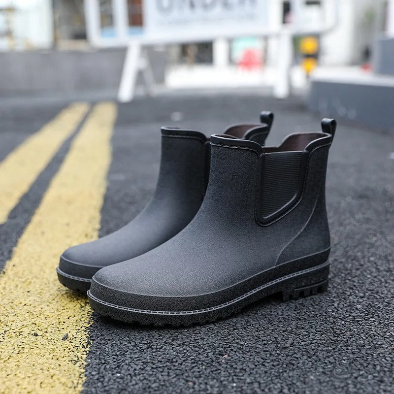 Luxury Half-height Waterproof Men’s Rain Boots - Lucas Rain Walk-Black-6.5-State of Style