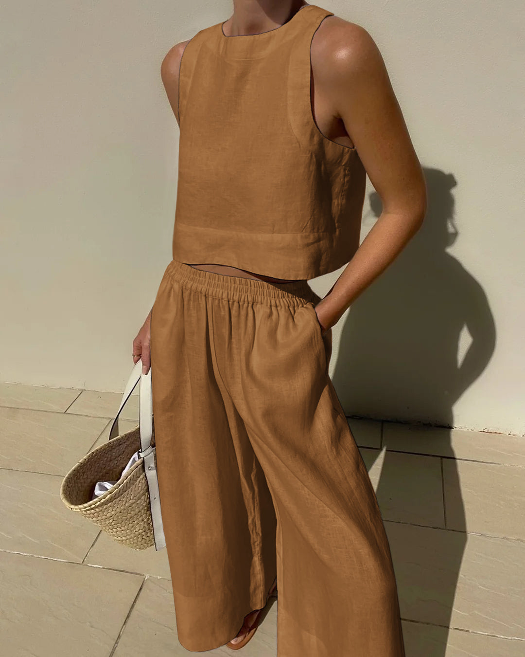 Luxury Two-Piece Set - Celeste-Khaki-S-State of Style