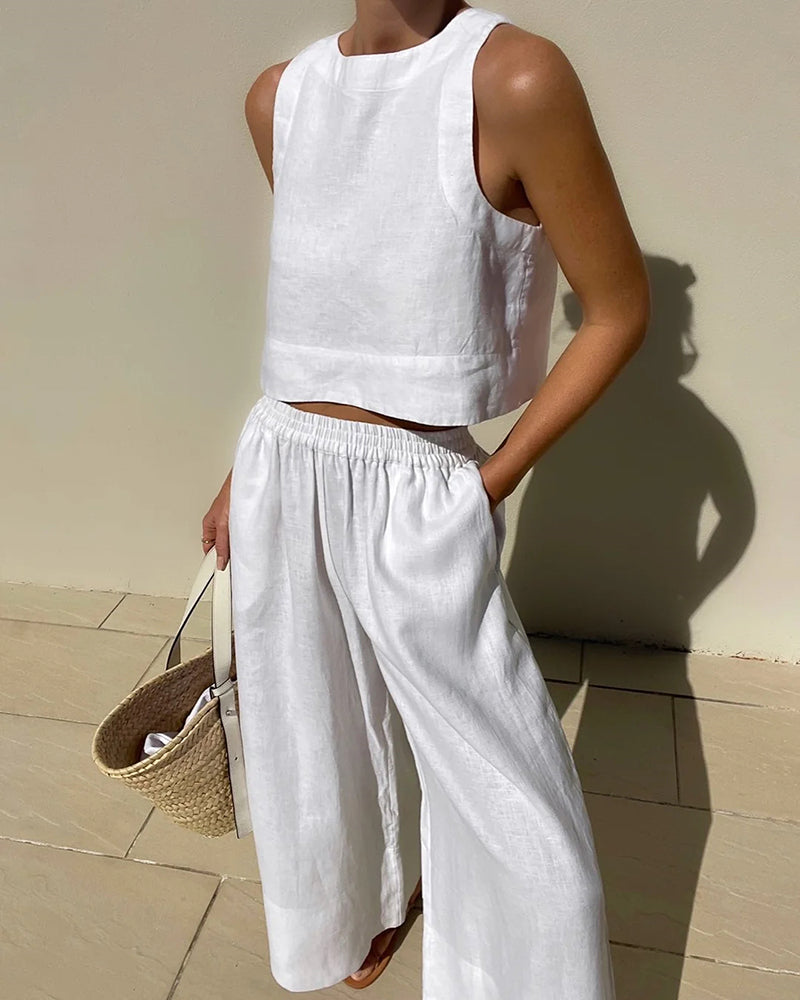 Luxury Two-Piece Set - Celeste-White-S-State of Style