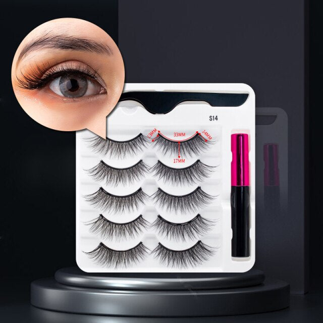 MagicLashes | Reusable Magnetic Eyelashes-5 Pair S-12-State of Style