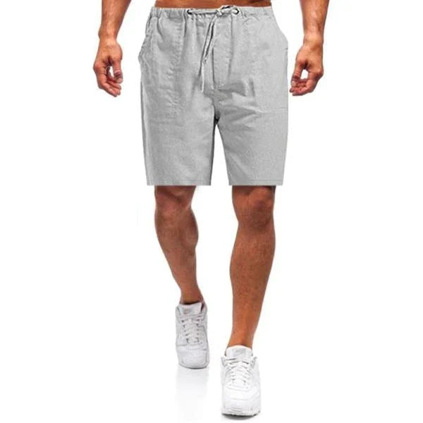 Men's linen shorts – Nils-Light grey-S-State of Style
