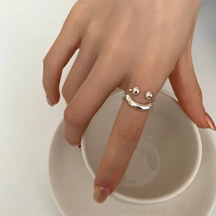 Mila Adjustable Smiley Ring – Playful & Stylish Accessory-Gold-State of Style