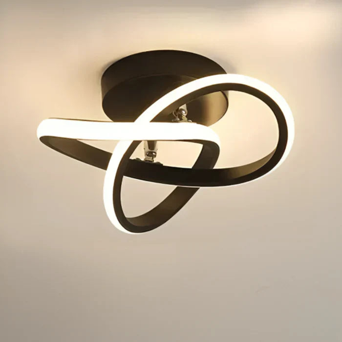 Modern LED Ceiling Lamp with Double Ring Design - Twilight Rings-Golf Black-State of Style