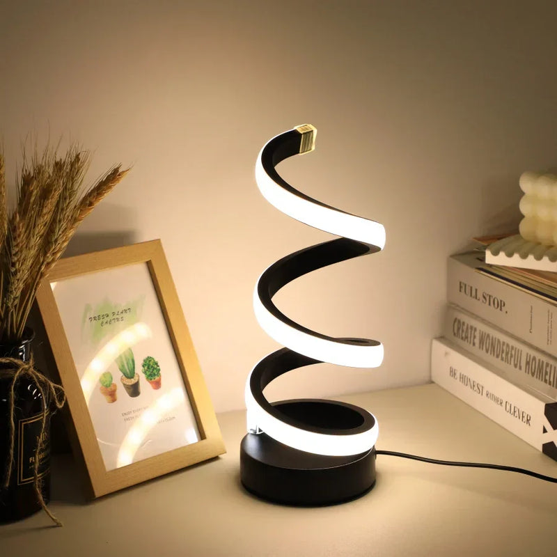 Modern S-shaped Desk Lamp - FlexiGlow-Black-State of Style