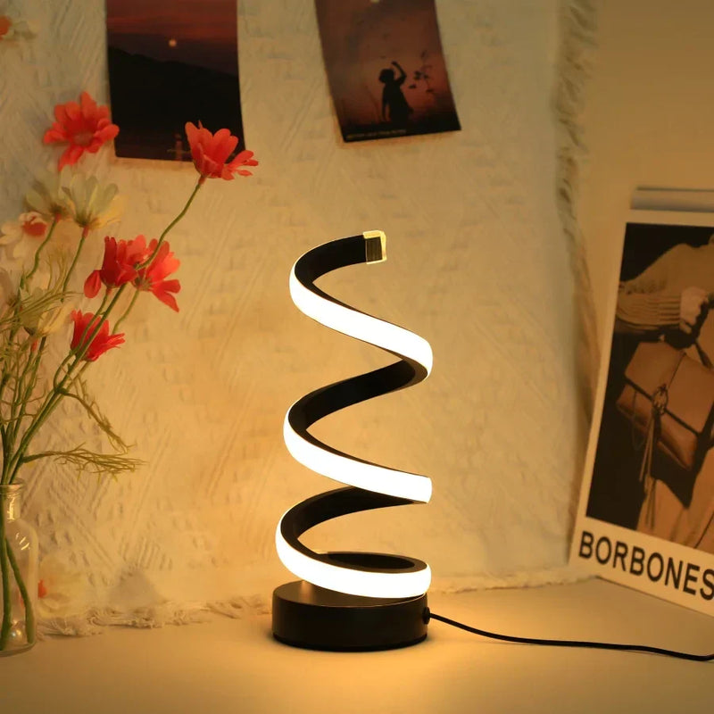 Modern S-shaped Desk Lamp - FlexiGlow-Black-State of Style