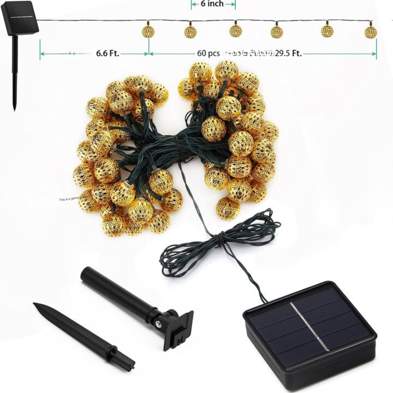 Moroccan Style Waterproof Solar Light Strings - SunGlow Strings-Silver-State of Style