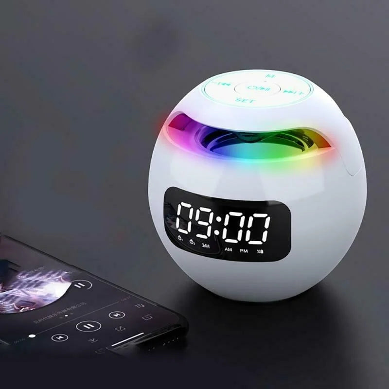 Multifunctional Alarm Clock – GlowBeep Speaker Clock-White-State of Style