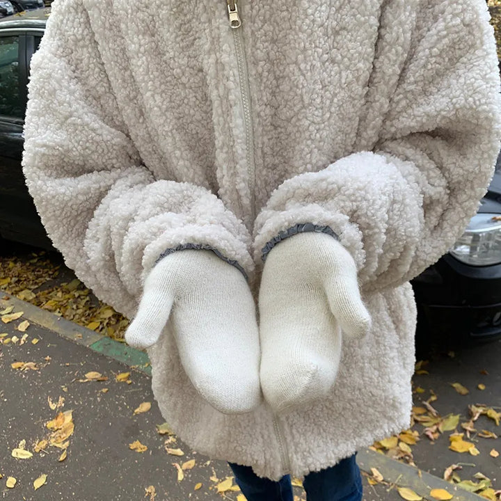 Nessa Plush Mittens | Warm & Stylish for Cold Winter Days-Blue-State of Style