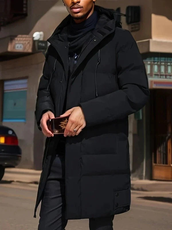 Noah | Long Puffer Coat with Extra Padding-Black-XS-State of Style