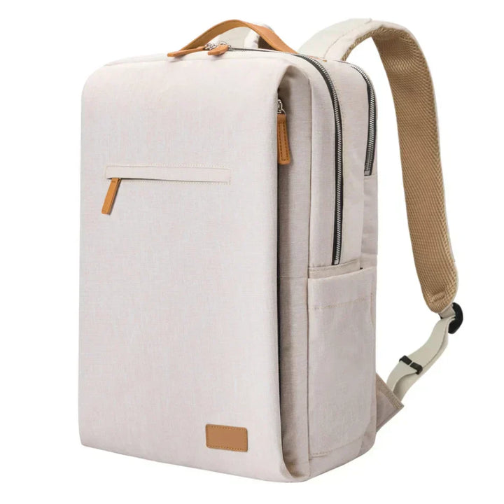Nova Backpack with Laptop Compartment and USB Charging Port-Beige-State of Style