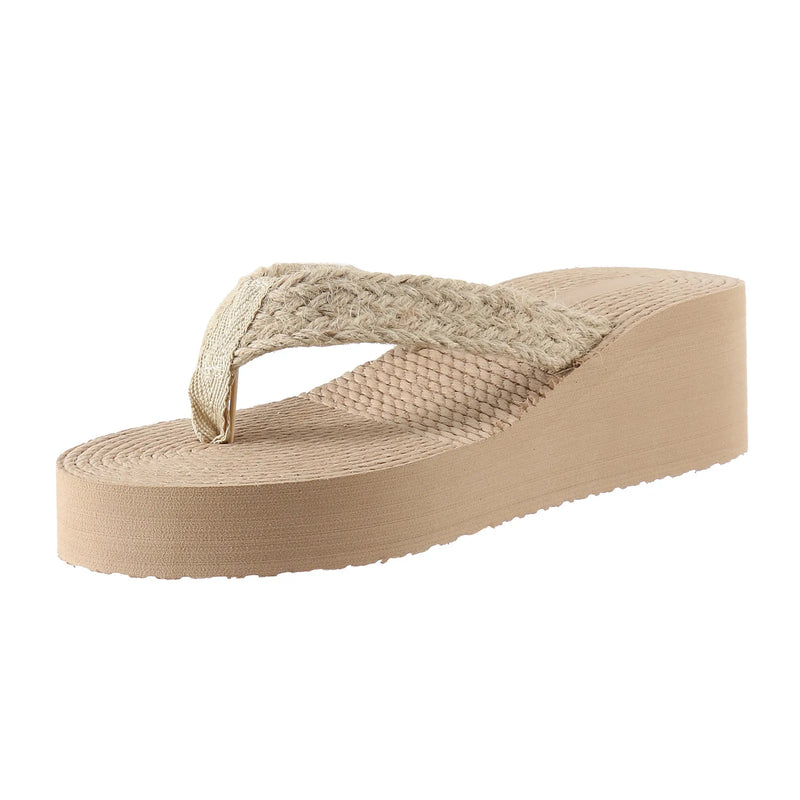 Orthopedische Beige Sleehak Slippers - Sofia-36-State of Style