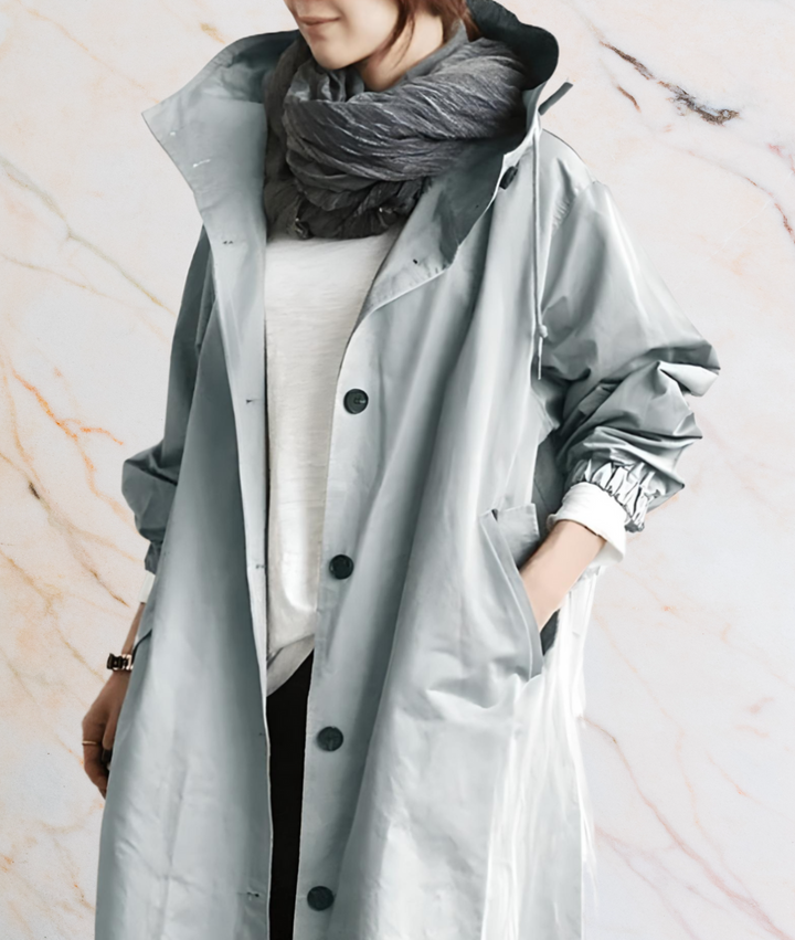 Oversized Long Coat with Buttons and Deep Side Pockets-S-Pink-State of Style