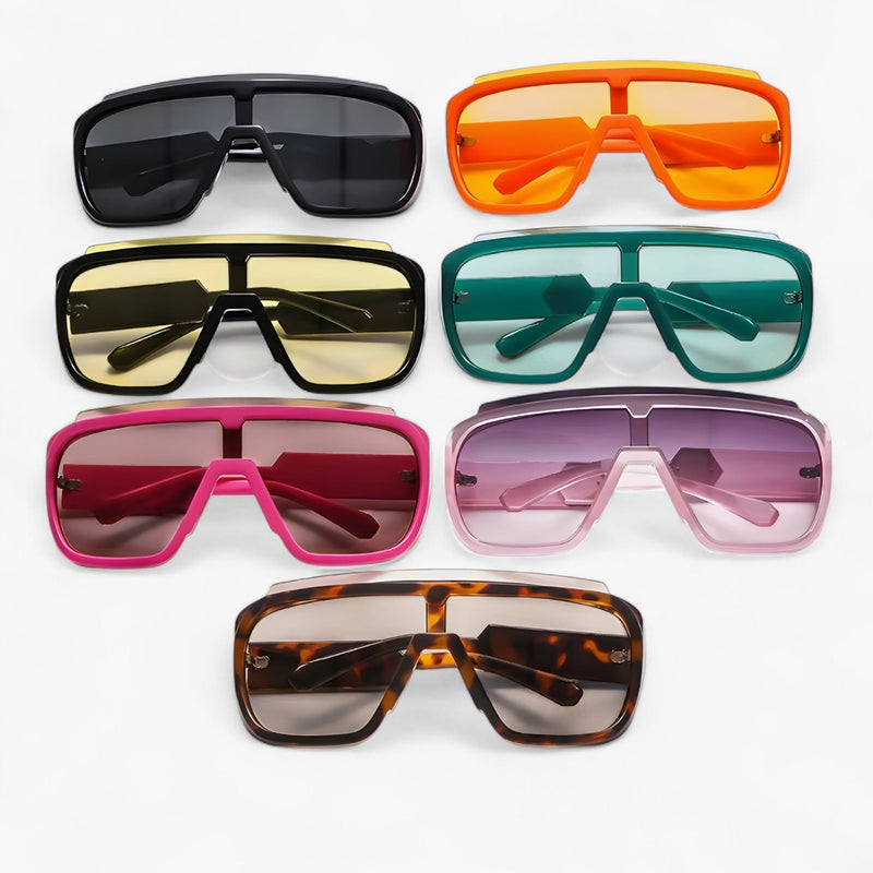 Oversized Monoblock Wraparound Sunglasses – Auron-Pink Grey-State of Style