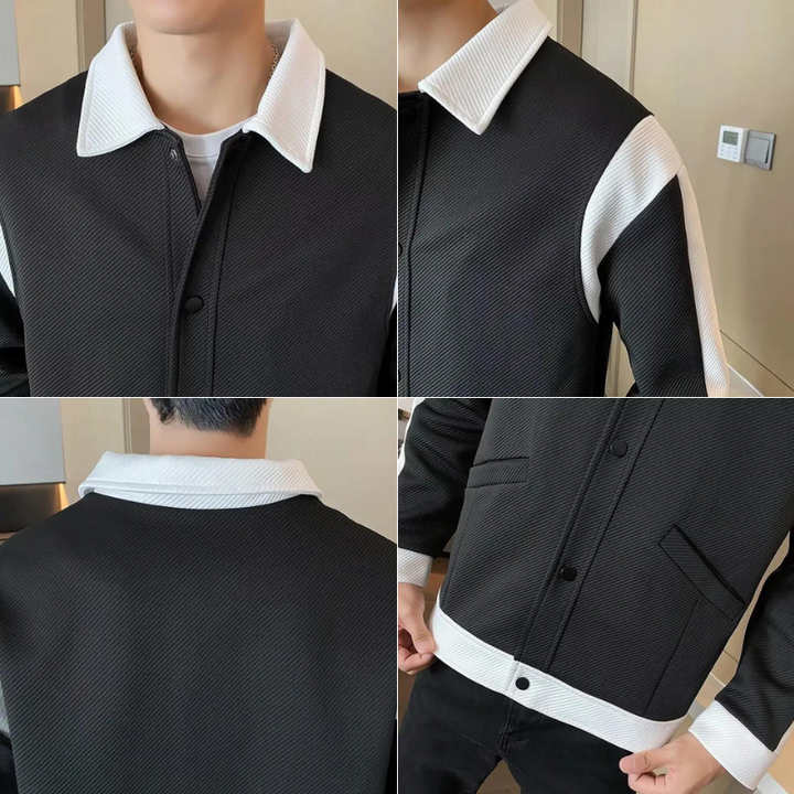 Patchwork Jacket for Men - Alessandro-Black-S-State of Style