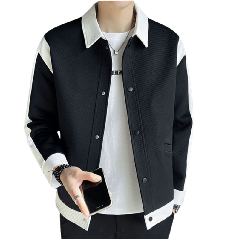 Patchwork Jacket for Men - Alessandro-Black-S-State of Style