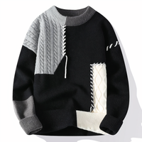 Patchwork Men's Sweater - Jasper-Black Grey-XS-State of Style