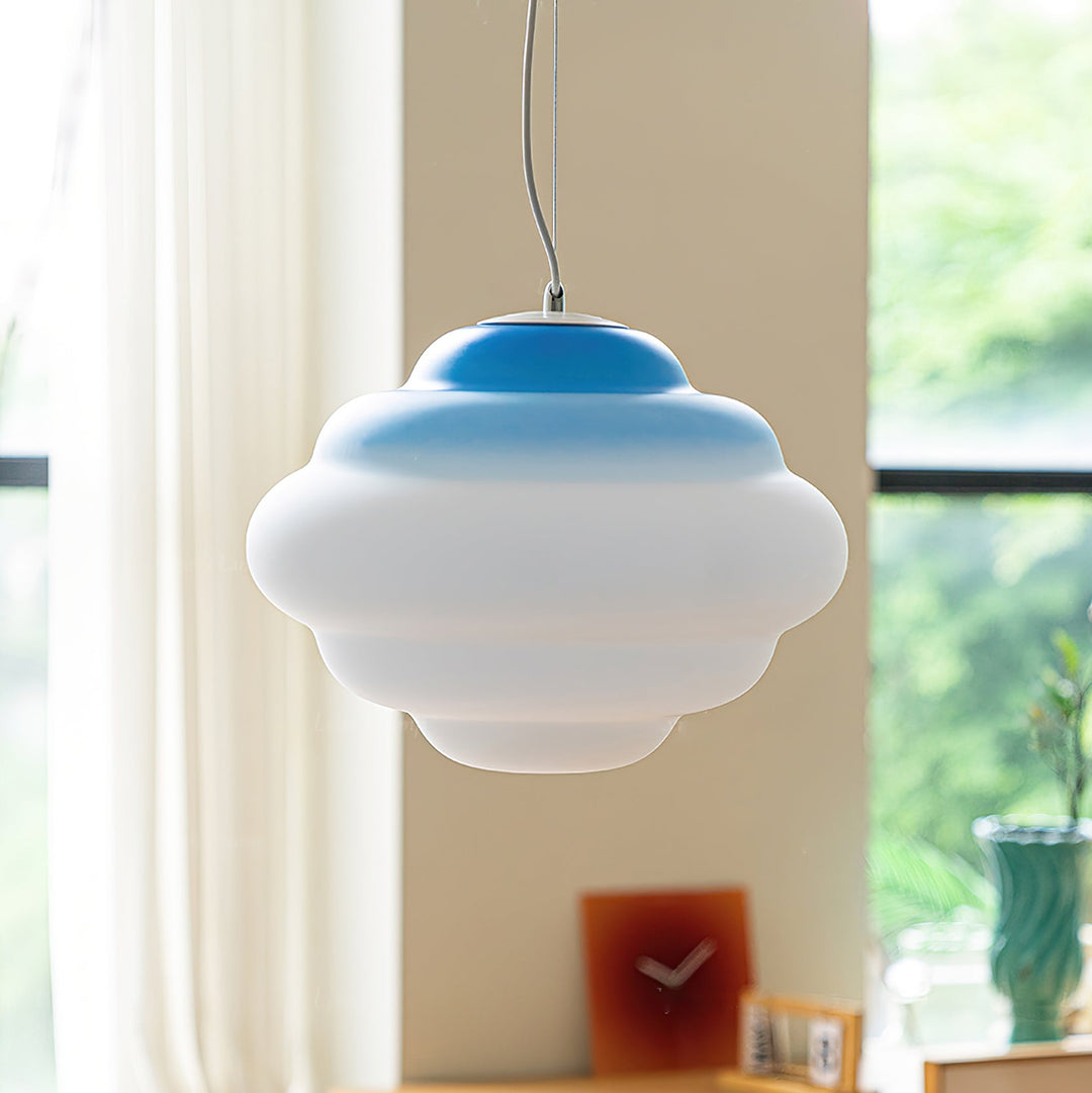 Pendant lamp with gradient and soft light diffusion - Aérola-Red-State of Style