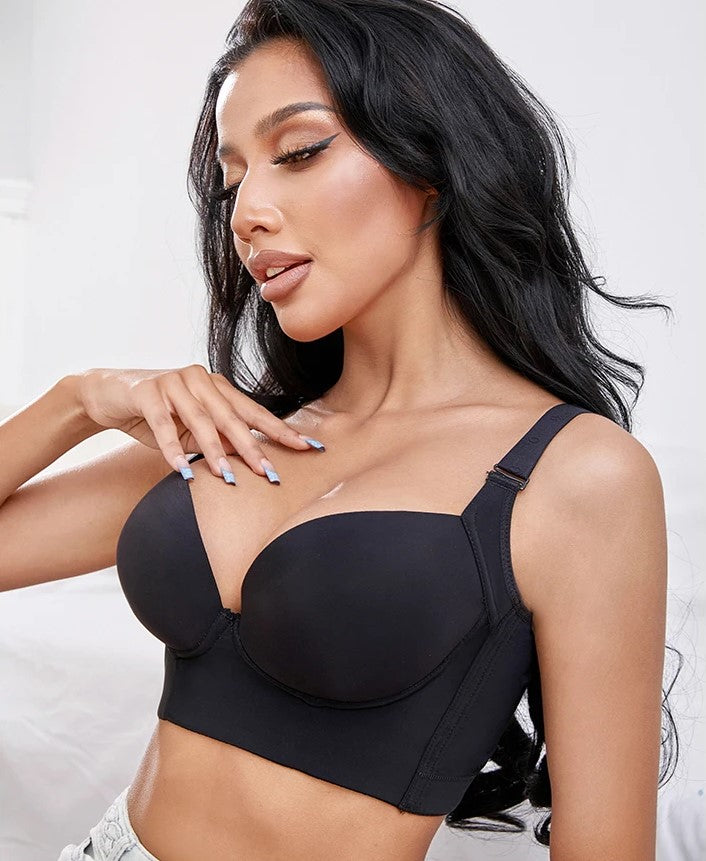 Plus Size Deep Cup Push-Up Bra – Full Coverage & Flattering Lift-12-B-State of Style