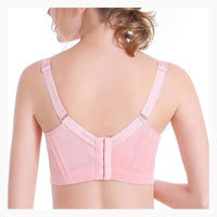 Plus Size Lace Full Cup Minimizer Bra-Blue-12-C-State of Style