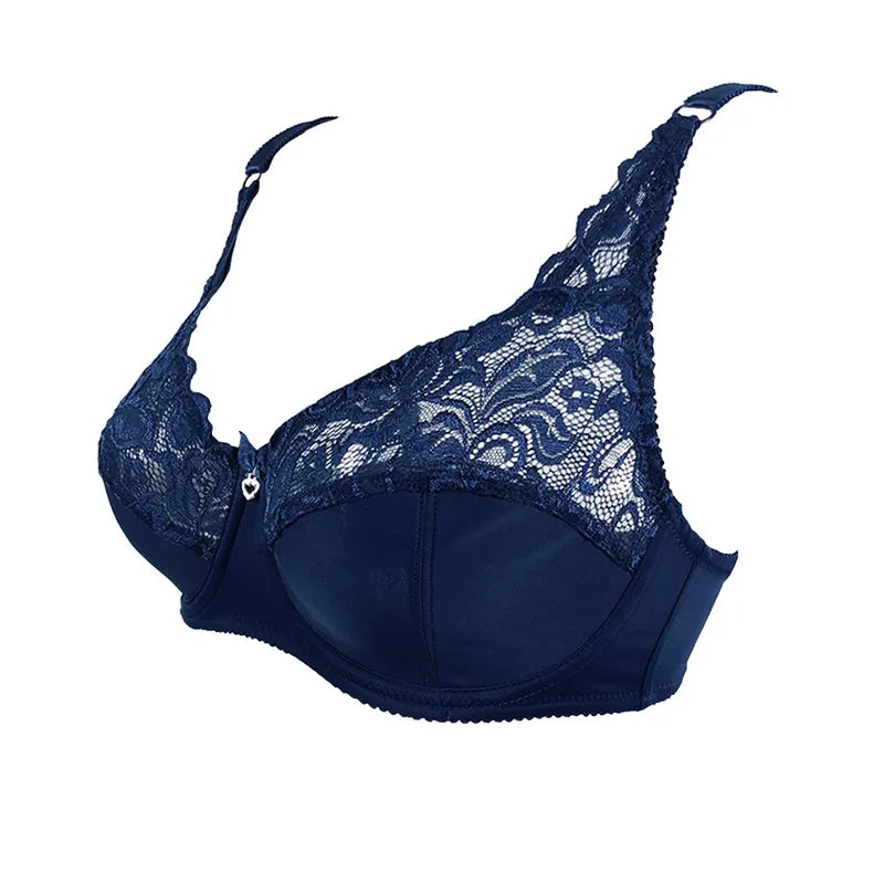 Plus Size Lace Push-Up Bra – Elegant & Supportive-Black-10C-State of Style