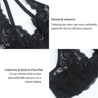 Plus Size Lace Push-Up Bra – Elegant & Supportive-Black-10C-State of Style